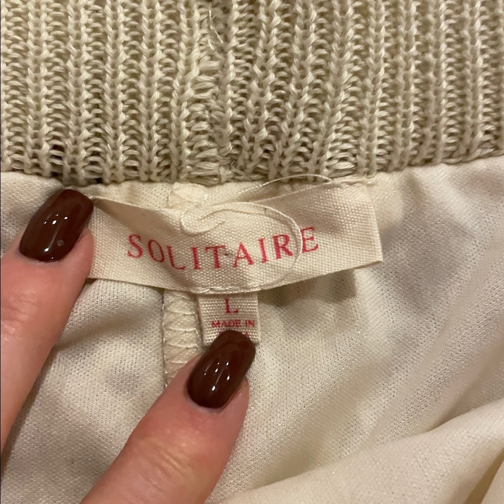 Solitaire Cream and Copper Knit Pants - Picture 2 of 3